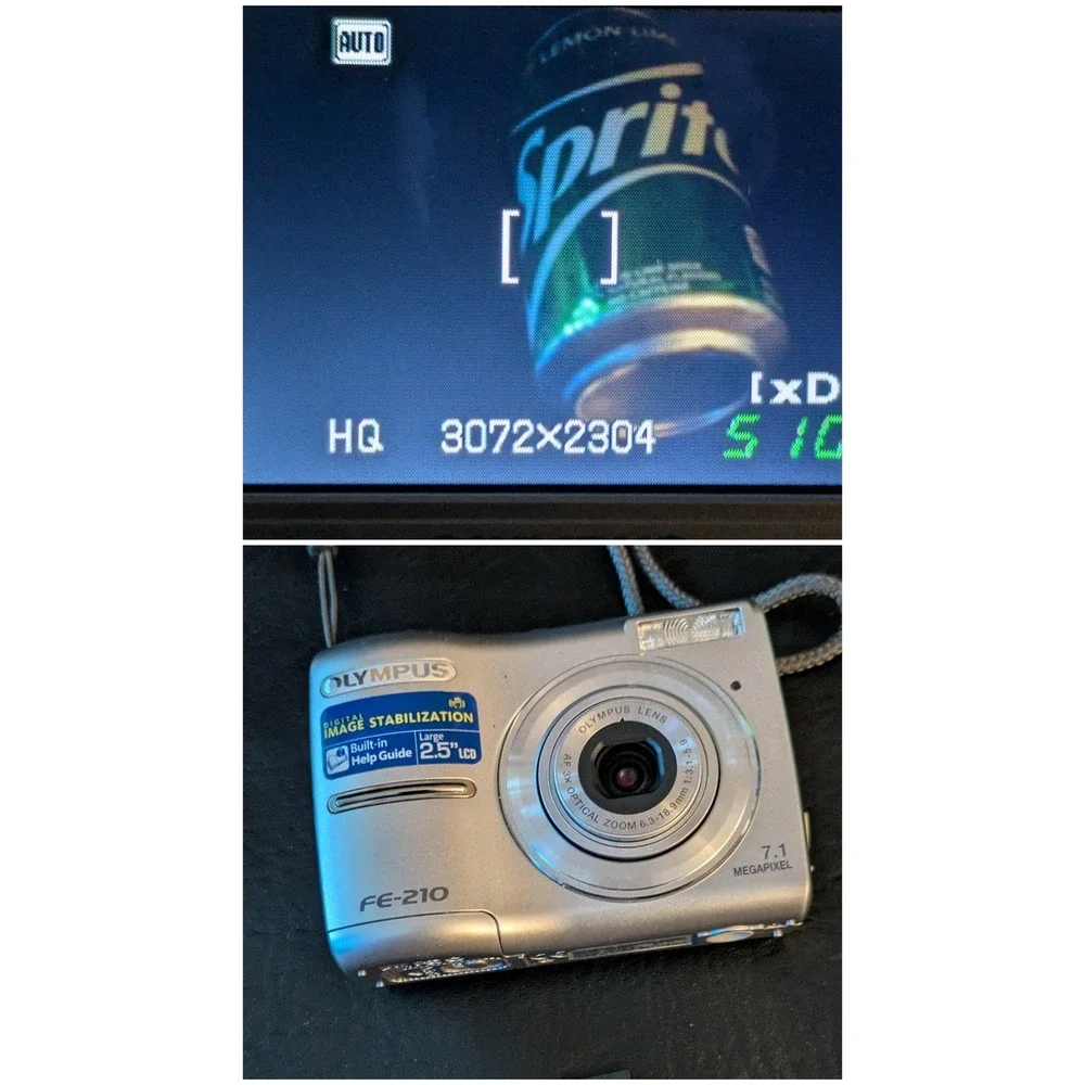 Olympus FE-210 Digital Camera Silver 7.1MP 3x Optical Zoom 1GB xD